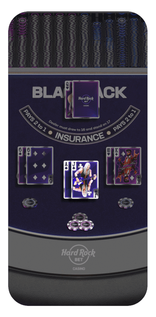 blackjack table on hard rock bet app