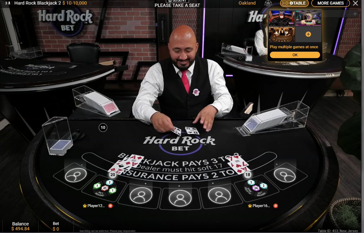 playtech live dealer blackjack at Hard Rock Bet